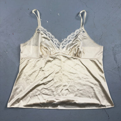 VTG Vanity Fair 1970s Lingerie Slip Dress Sleepwear Full Sweep Crop Lace