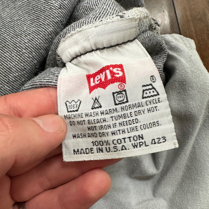 VTG 90s Levis 501 Button Fly 32x34 USA Tag Jeans Black Wash XX Act 30x32