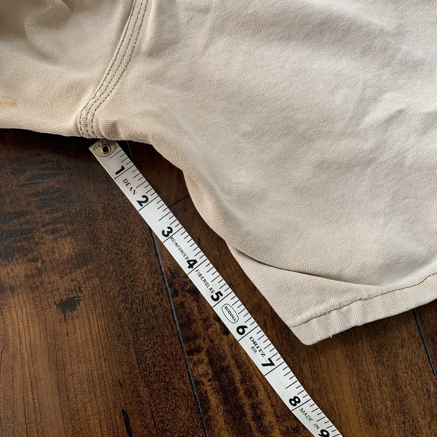 Vintage USA Made Carhartt Men's Thrashed Canvas Carpenter Shorts 90s Double Knee