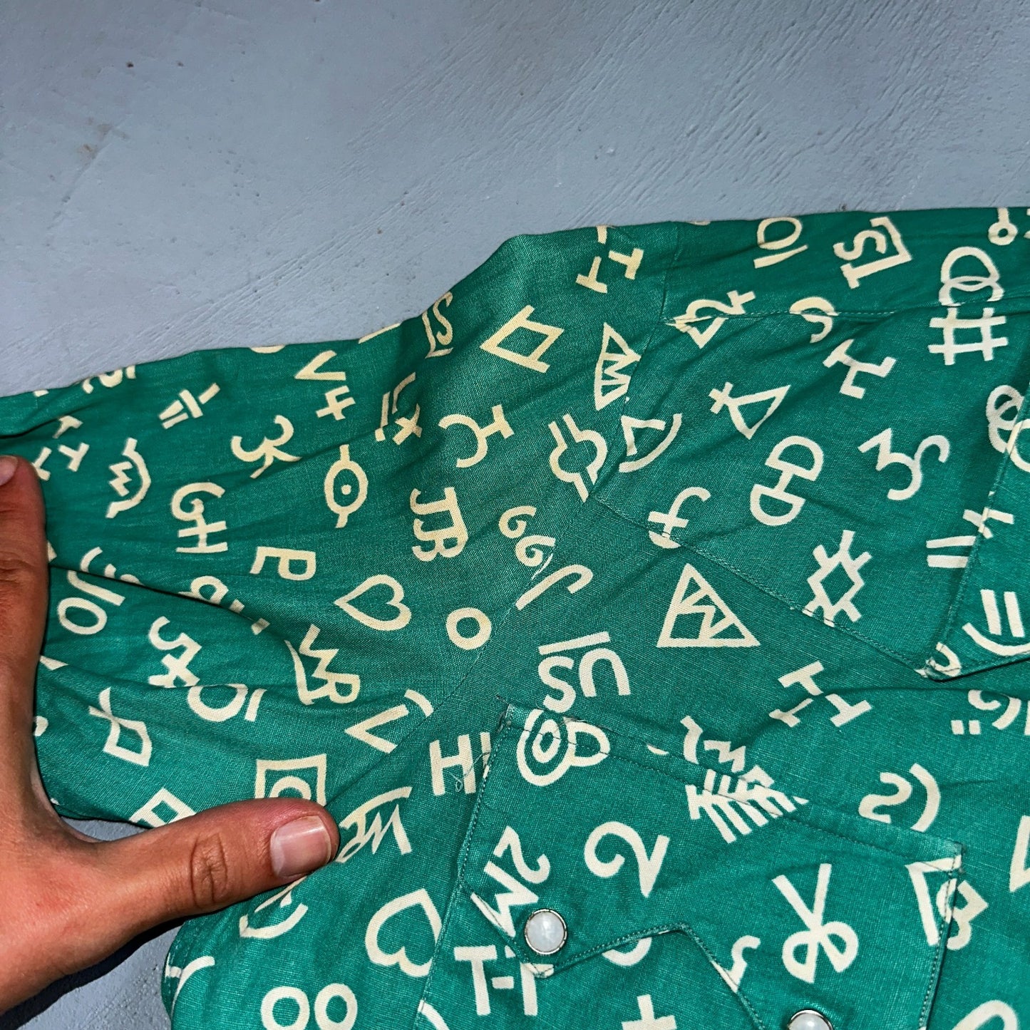 Levis 1950s Shorthorn Novelty Print Pearl Snap Sawtooth Shirt Rockabilly Western