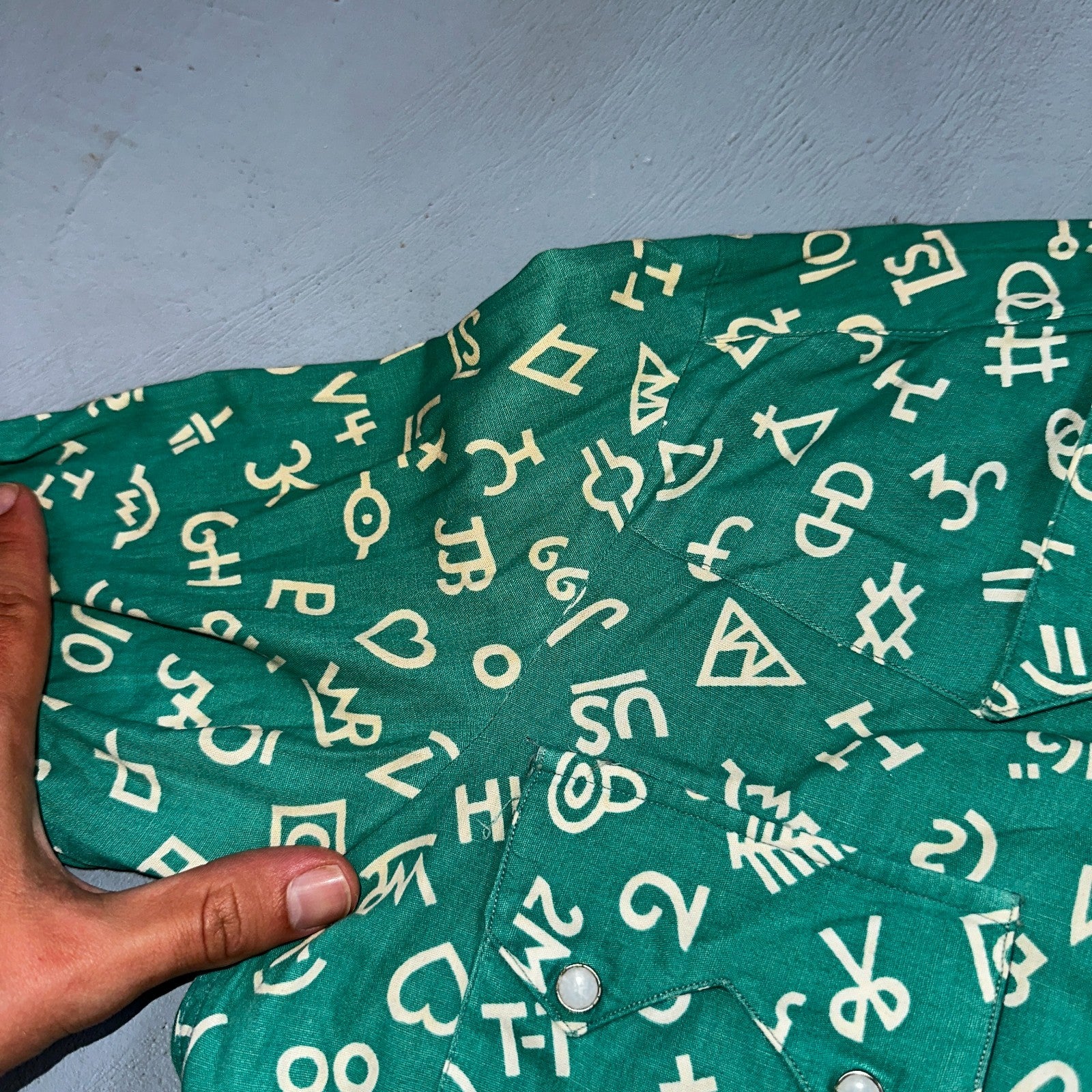 Levis 1950s Shorthorn Novelty Print Pearl Snap Sawtooth Shirt Rockabilly Western