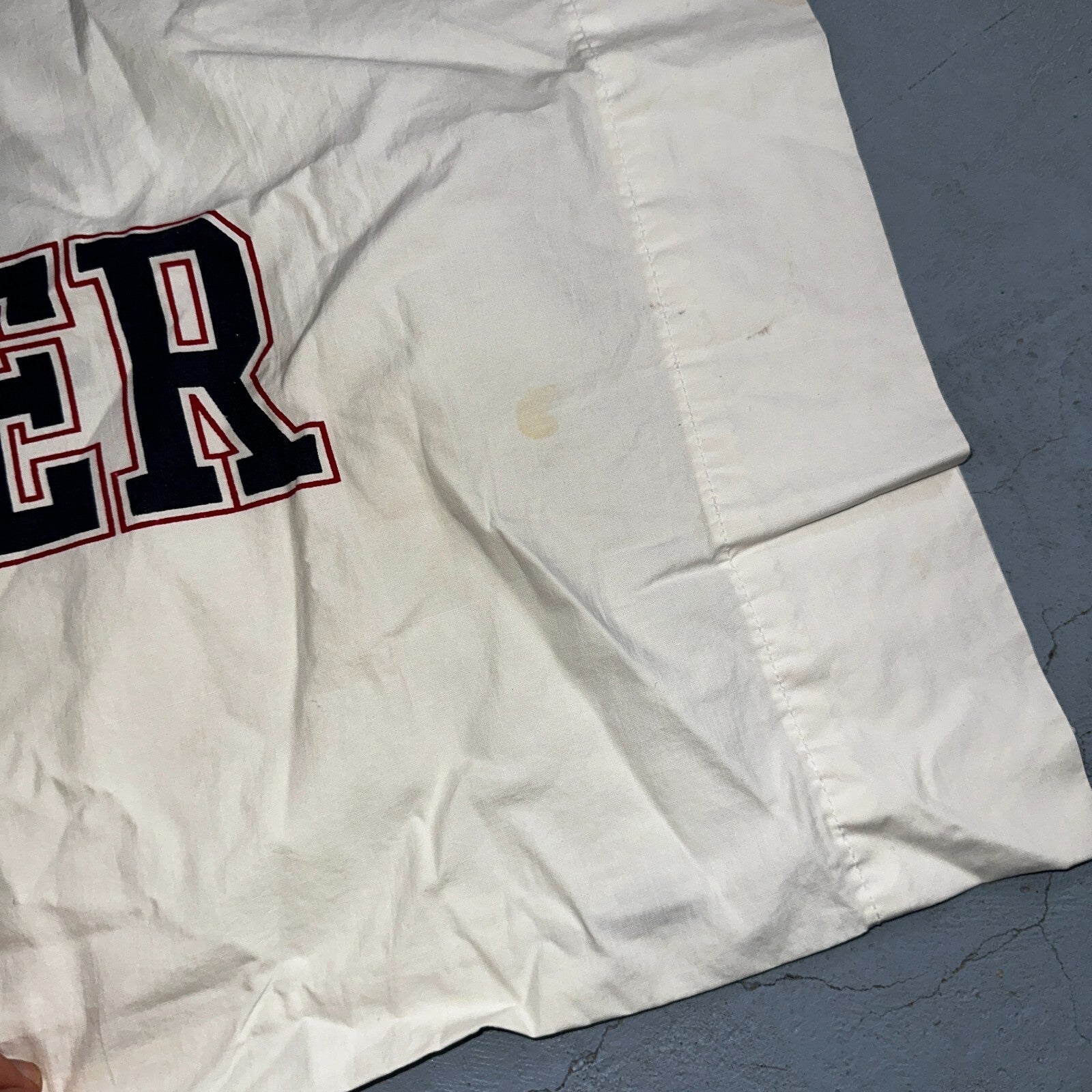 Tommy Hilfiger Vintage Standard Pillowcases White Name Spellout Cool 90s USA