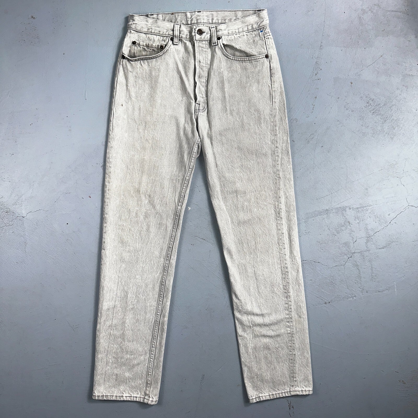 Levis 501 Vintage 90s USA XX Straight Leg Jeans Gray Light Wash 31x34 Act 29x32