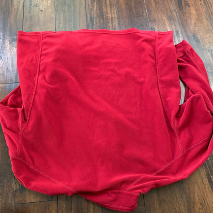 LL Bean Quarter Zip Pullover Fleece Sweater Mens 2XL Red Pockets VTG 90s Style