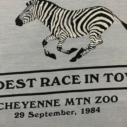 Vintage Nike T Shirt USA Rare 1984 Running LS 80s Zebra Wild Race Cheyenne Zoo