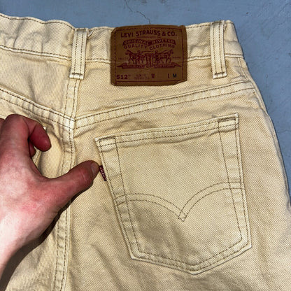 Levis 512 Vintage 90s USA Women Jeans Cream Slim Tapered Leg 7 M 501 Act 25x26