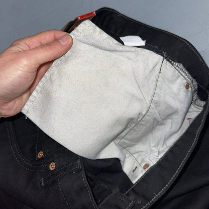 Levis 501 Deadstock Vintage 90s USA XX Straight Leg Jeans Black Dark Wash 36x32