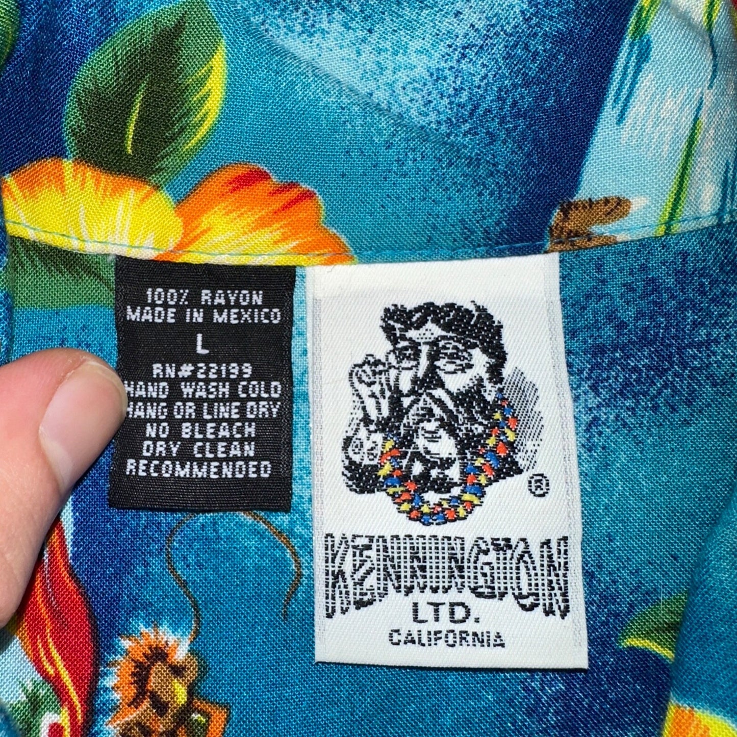 Vintage 90s Kennington Ltd. California Hawaiian Shirt All Over Print Floral Sz L