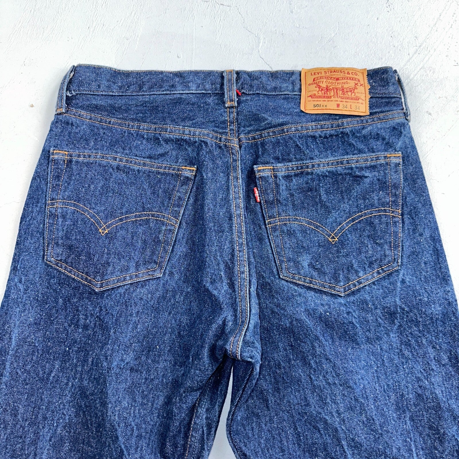 Levis 501 Vintage 90s USA XX Straight Leg Jeans Blue Dark Wash 34x34 Act 31x31