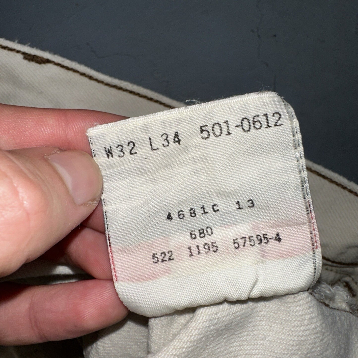 Levis 501 Vintage 90s USA XX Straight Leg Jeans White Stained 32x34 Act 30x33