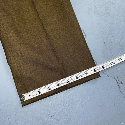 VTG Mens 3 PC Suit 42 Jacket Coat Pants Vest Plaid Rockabilly 70s 1970s Brown