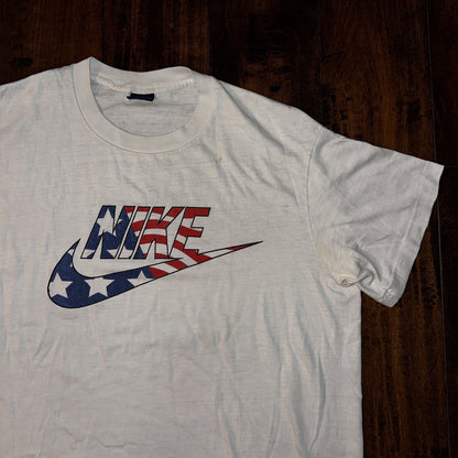 Nike Vintage RARE T Shirt Mens L Blue Tag 80s USA Flag City Series America