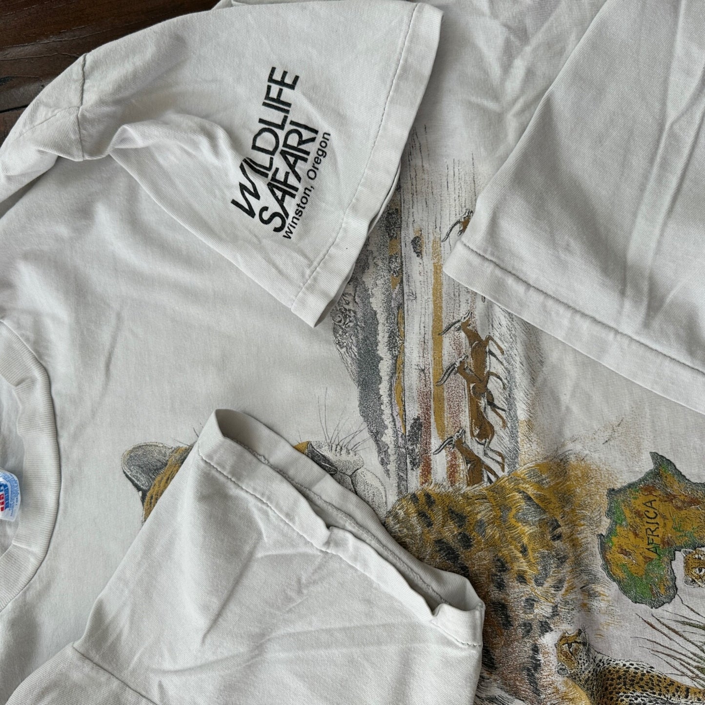 Cheetah Cat Vintage T Shirt Oregon Safari Wildlife Animals Love 80s Rap Single