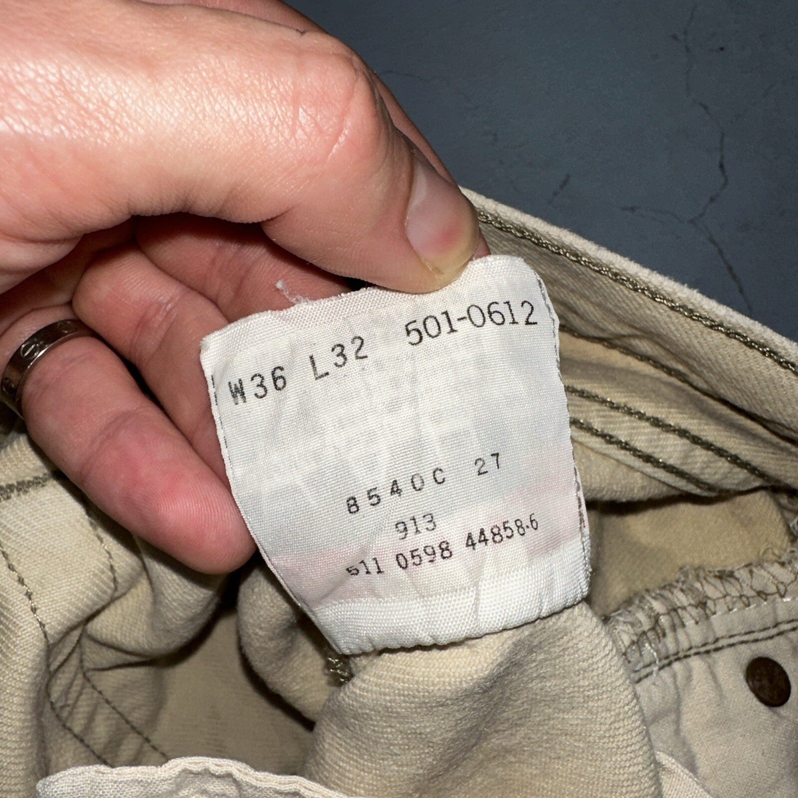 Levis 501 Vintage 90s USA XX Straight Leg Jeans Yellow Khaki 36x32 Act 34x31