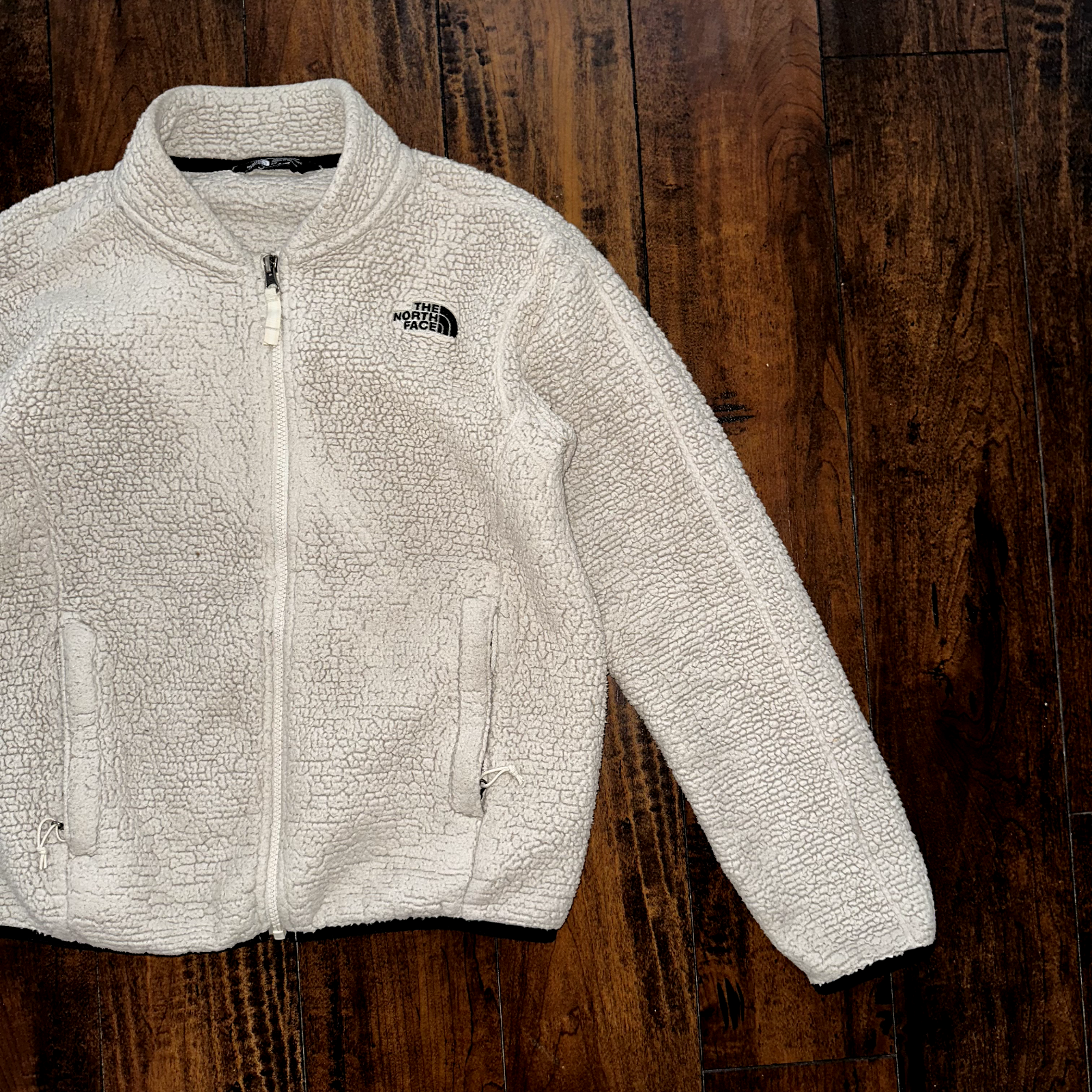 The North Face Jacket Osito Bomber Sherpa Fleece Zip Cozy Soft Coat Oatmeal