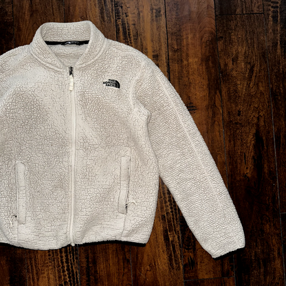 The North Face Jacket Osito Bomber Sherpa Fleece Zip Cozy Soft Coat Oatmeal