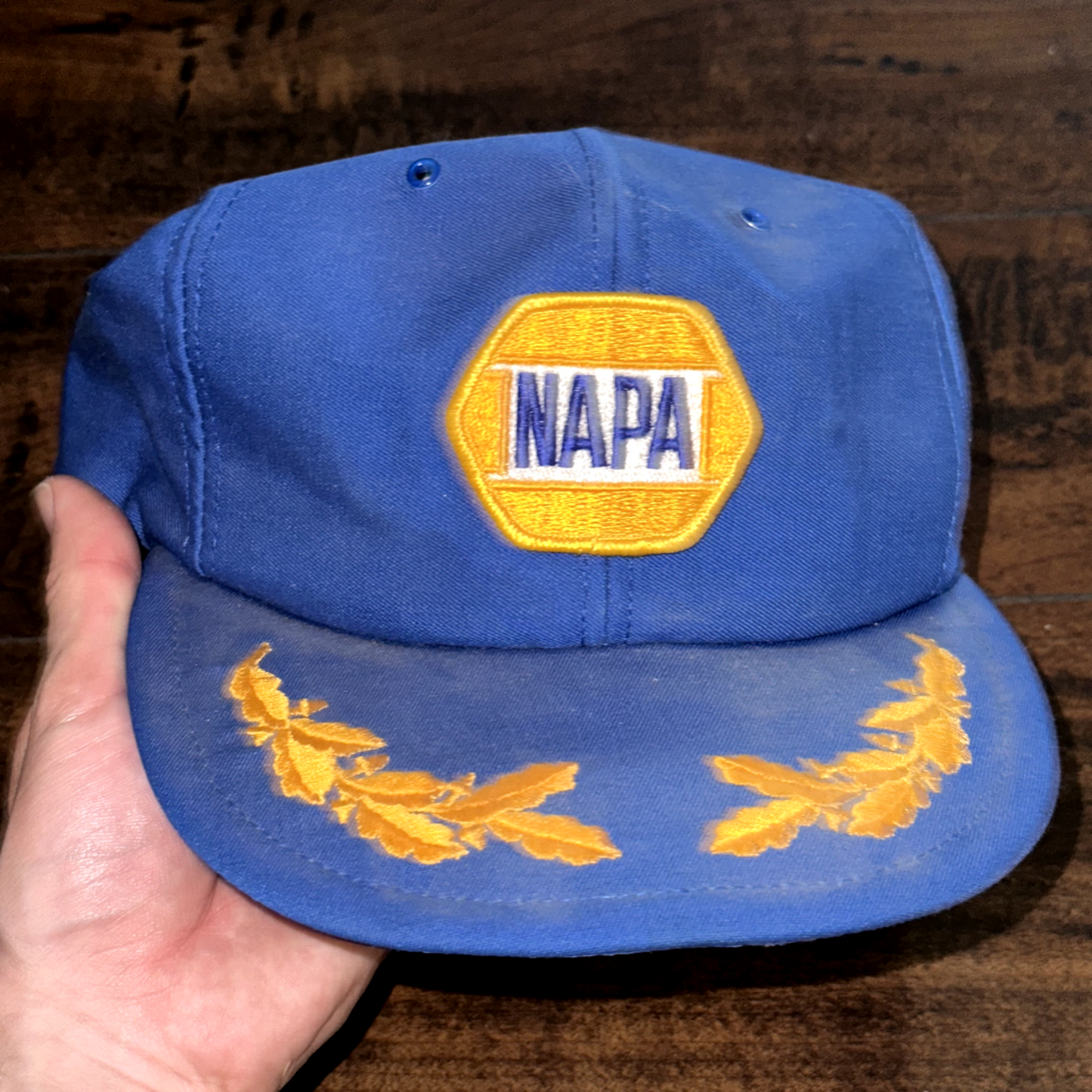 Napa Vintage Hat Cap Snapback Oak Leaves Blue 80s 90s Racing Car Parts Sports