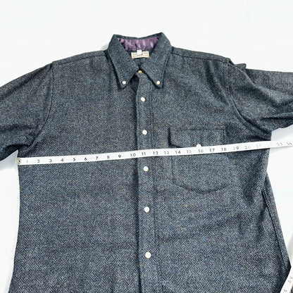 VTG Benson Rixon Shirt Mens M Button Down Dagger 60s 70s Rockabilly Herringbone