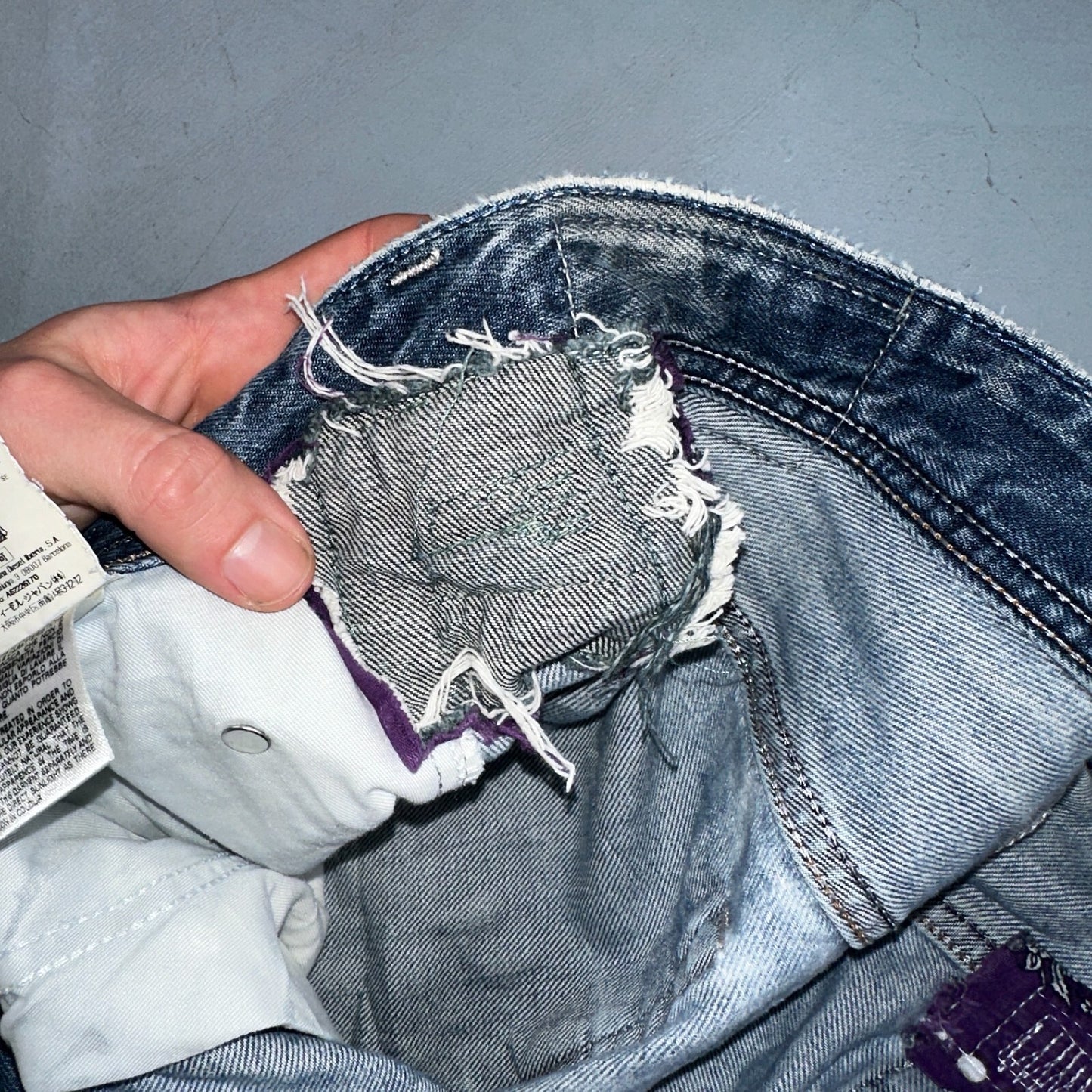 Diesel Larkee Bootcut Stretch Jeans Mens 36x30 Blue Straight 008M2 Whisker Italy