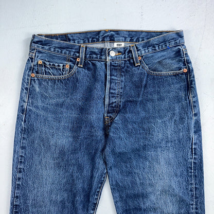 Levis 501 Vintage Y2K 90s XX Straight Leg Jeans Blue Med Wash 34X30 Act 33x30