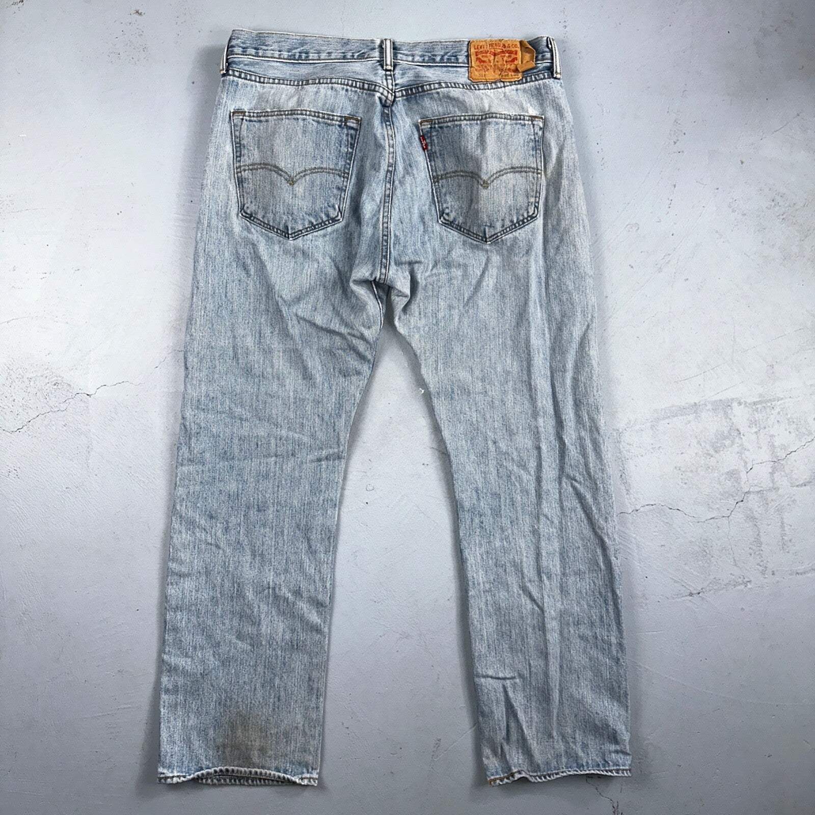 Levis 501 Vintage Y2K XX Straight Leg Jeans 36x30 Light Wash 2000s Act 35x29