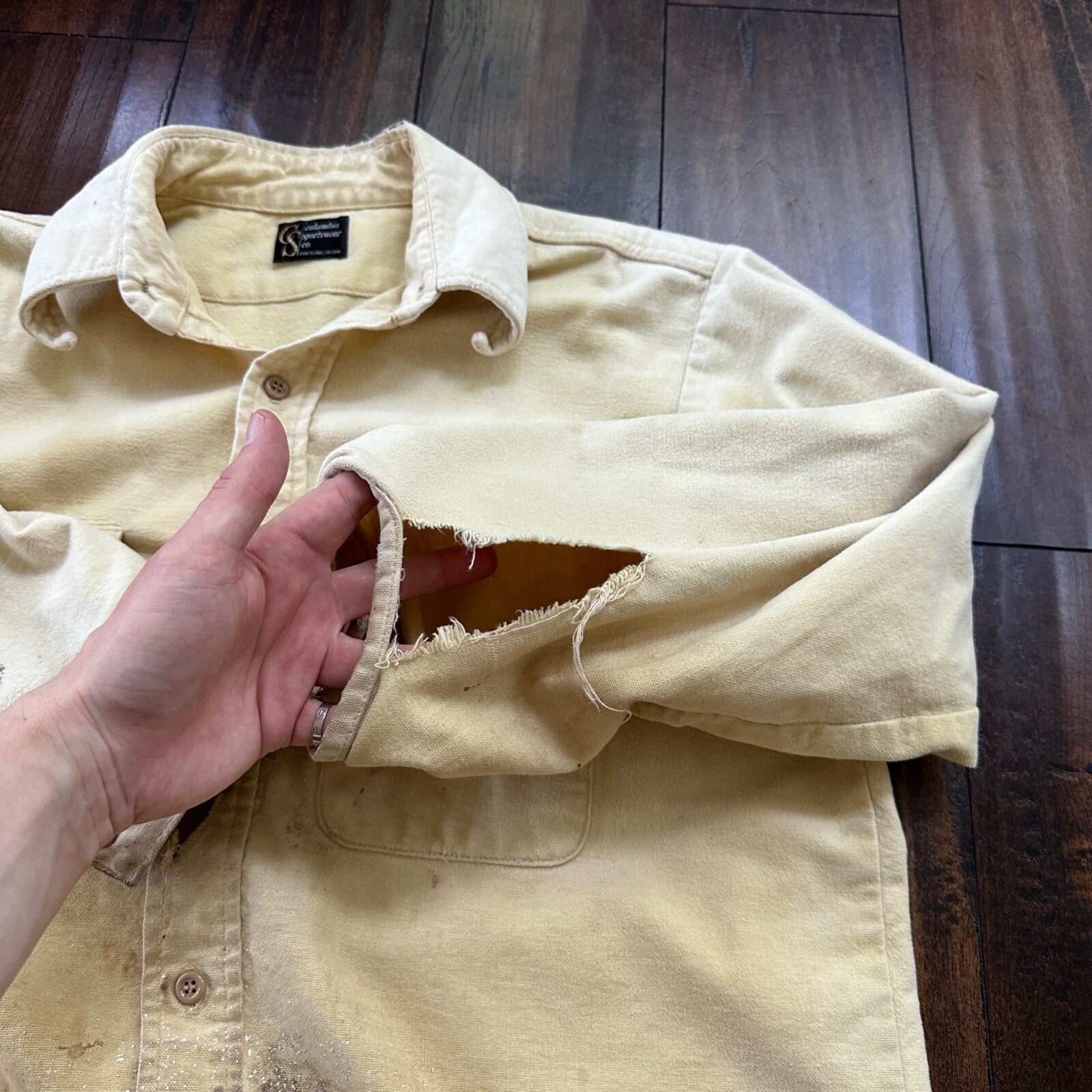 VTG 60s 70s Columbia Work Shirt Workwear Heavy Gorpcore Dadcore Camping Fishing