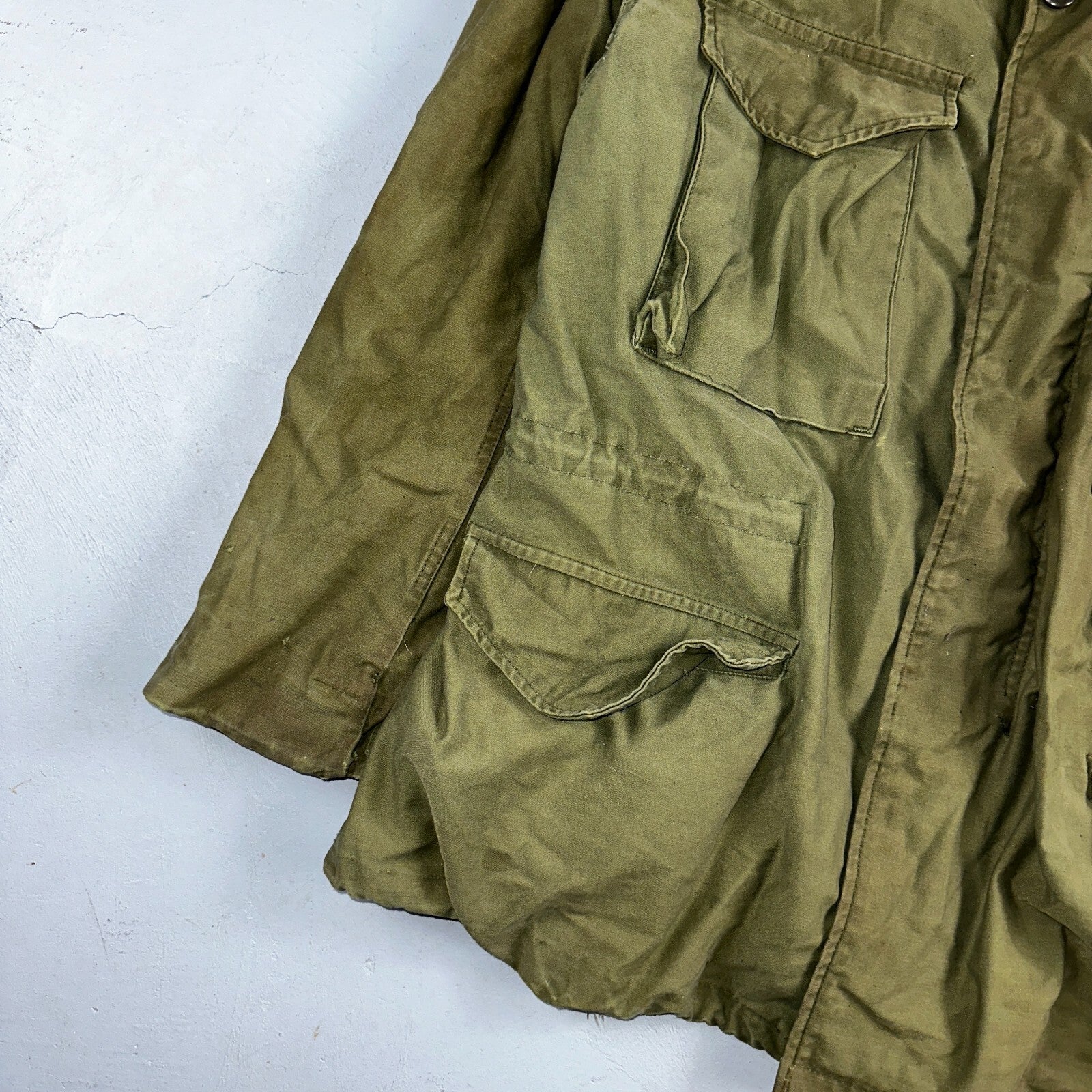 VTG US ARMY M-65 Field Jacket Coat Cold Weather Mans OG-107 Vietnam 70s Medium