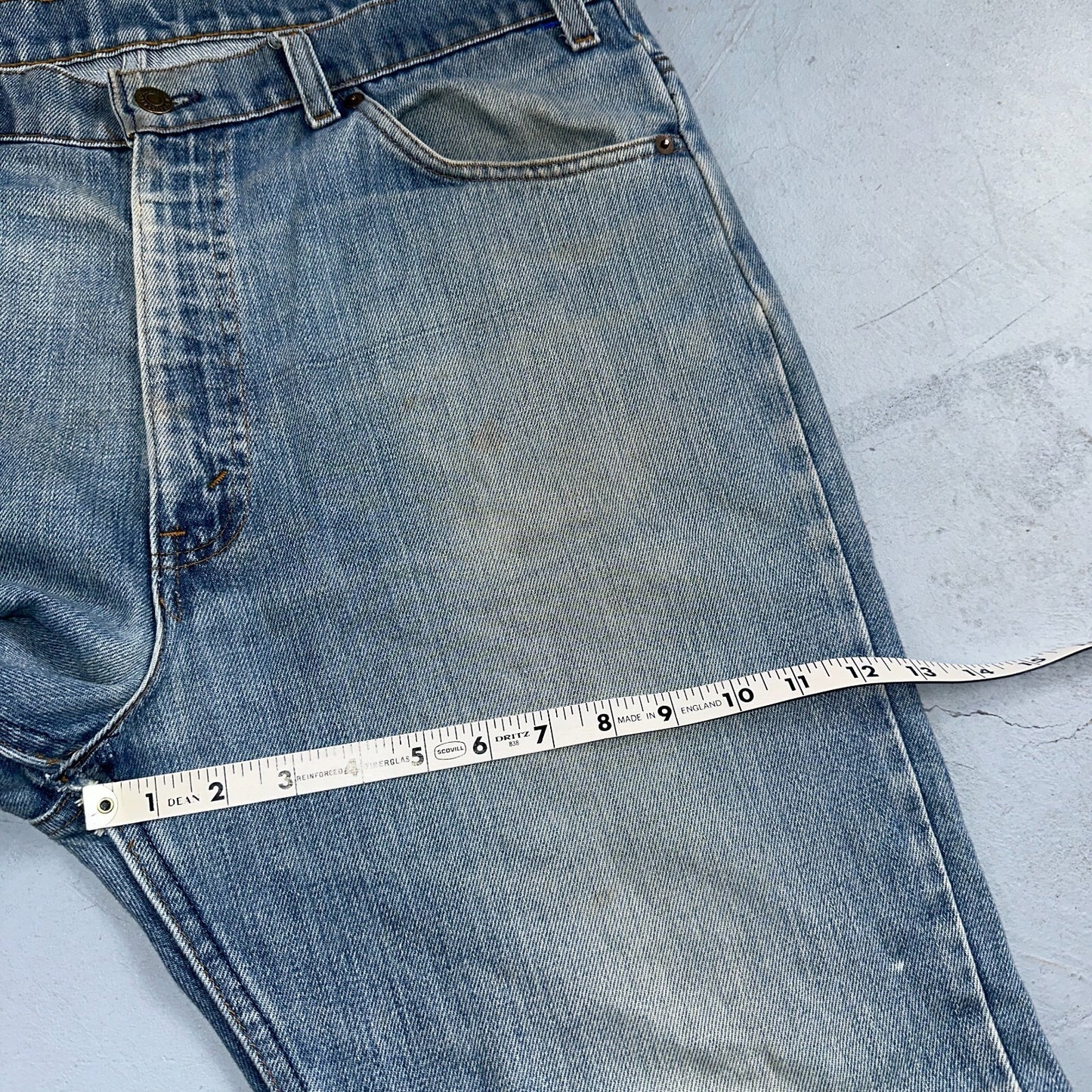 Levis 517 Vintage 80s USA Orange Tab Bootcut Flare Blue Jeans Talon Act 38x28