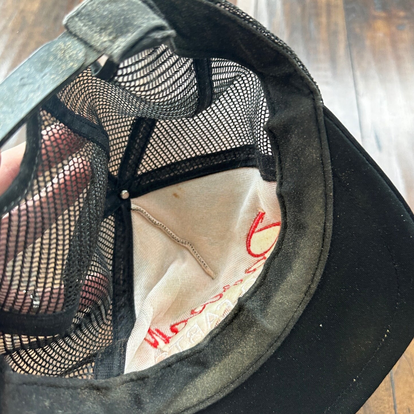 Davison Harley Auto Parts Black Vintage Hat Cap Snapback Worn Heavy Use Motor