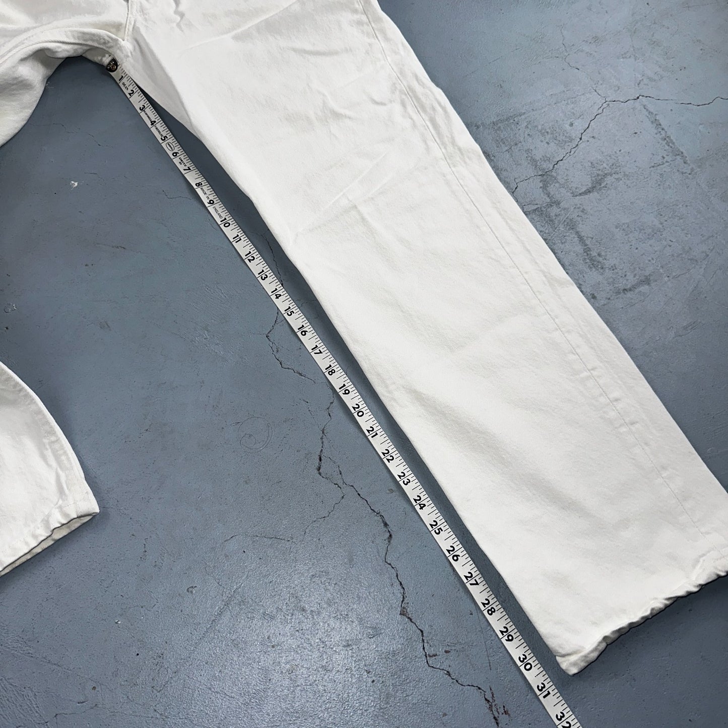 Levis 501 Vintage 80s USA XX Straight Leg Jeans White Light Wash 38x32 Act 35x31