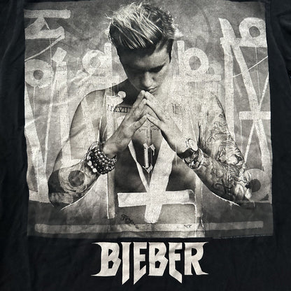 Justin Bieber Purpose Tour Vintage Style T Shirt Black Small Y2K Pop Music Band