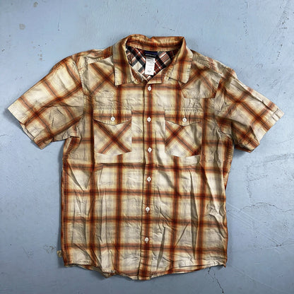 Patagonia Men's Button Down Short Sleeve Shirt S Organic Cotton Plaid Fall