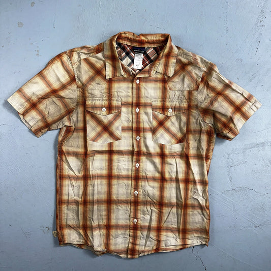 Patagonia Men's Button Down Short Sleeve Shirt S Organic Cotton Plaid Fall