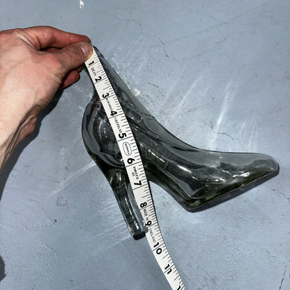 Empty Glass Boot Art High Heel Decanter Stiletto Shaped Lady Bottle Shoe VTG