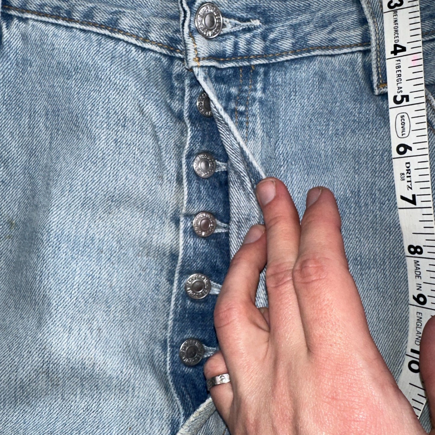 Levis 501 Vintage Y2K XX Straight Leg Jeans 90s Blue Light Wash 40x30 Act 40x29