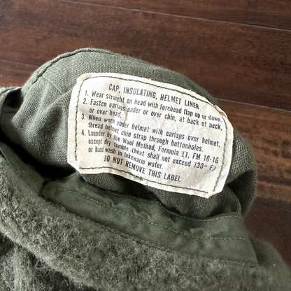 VTG 1960s Vietnam Era US Army Cold Weather Insulating Helmet Liner Cap Size 7