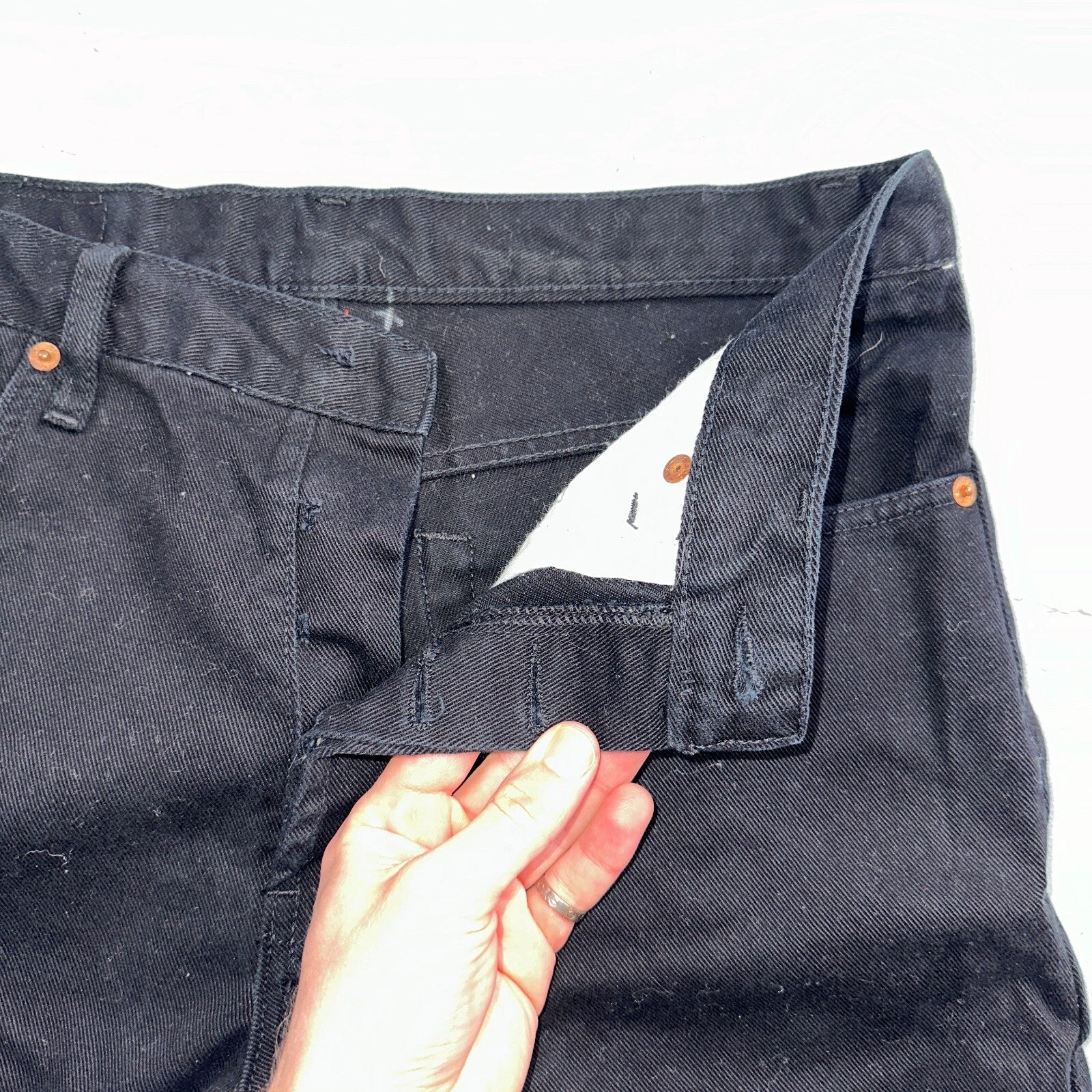 Levis 501 Vintage 90s USA XX Straight Leg Jeans Missing Buttons 31x32 Black