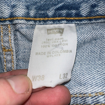 Levis 501 Vintage Y2K XX Straight Leg Jeans 90s Blue Light Wash 38x32 Act 37x30