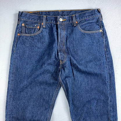 Levis 501 Vintage Y2K 90s XX Straight Leg Jeans Blue Dark Wash 36x40 Act 34x35