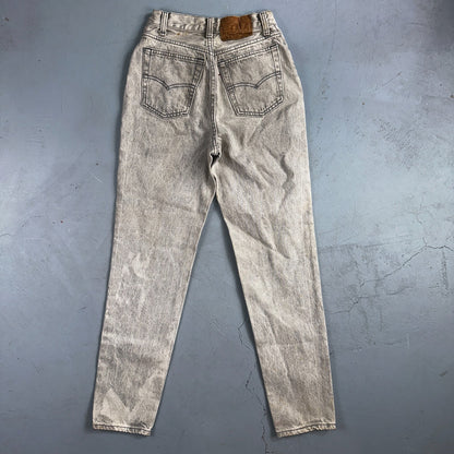 Levis 501 Vintage Jeans Women's Size 5 Gray Button Fly 22x29 USA Acid Wash