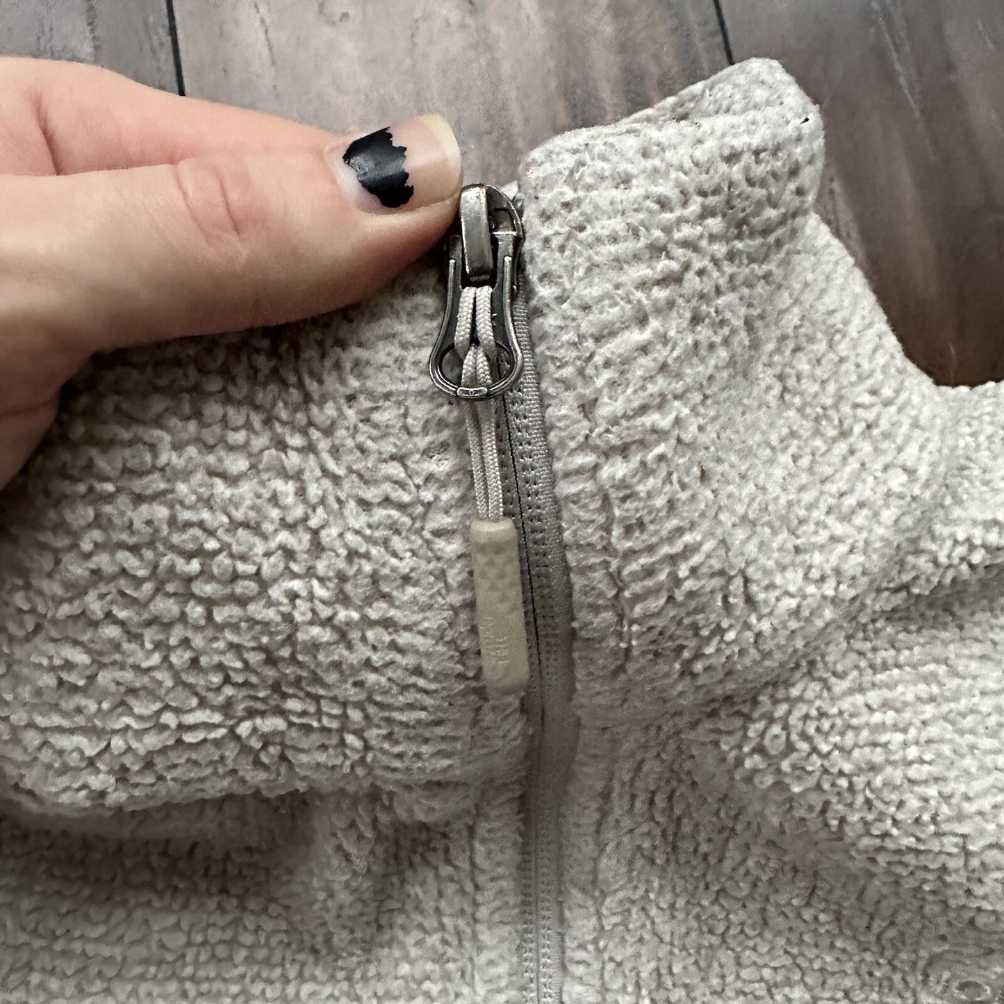 The North Face Fleece Jacket Womens Med Full Zip Sweatshirt Soft Oatmeal Sherpa