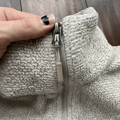 The North Face Fleece Jacket Womens Med Full Zip Sweatshirt Soft Oatmeal Sherpa