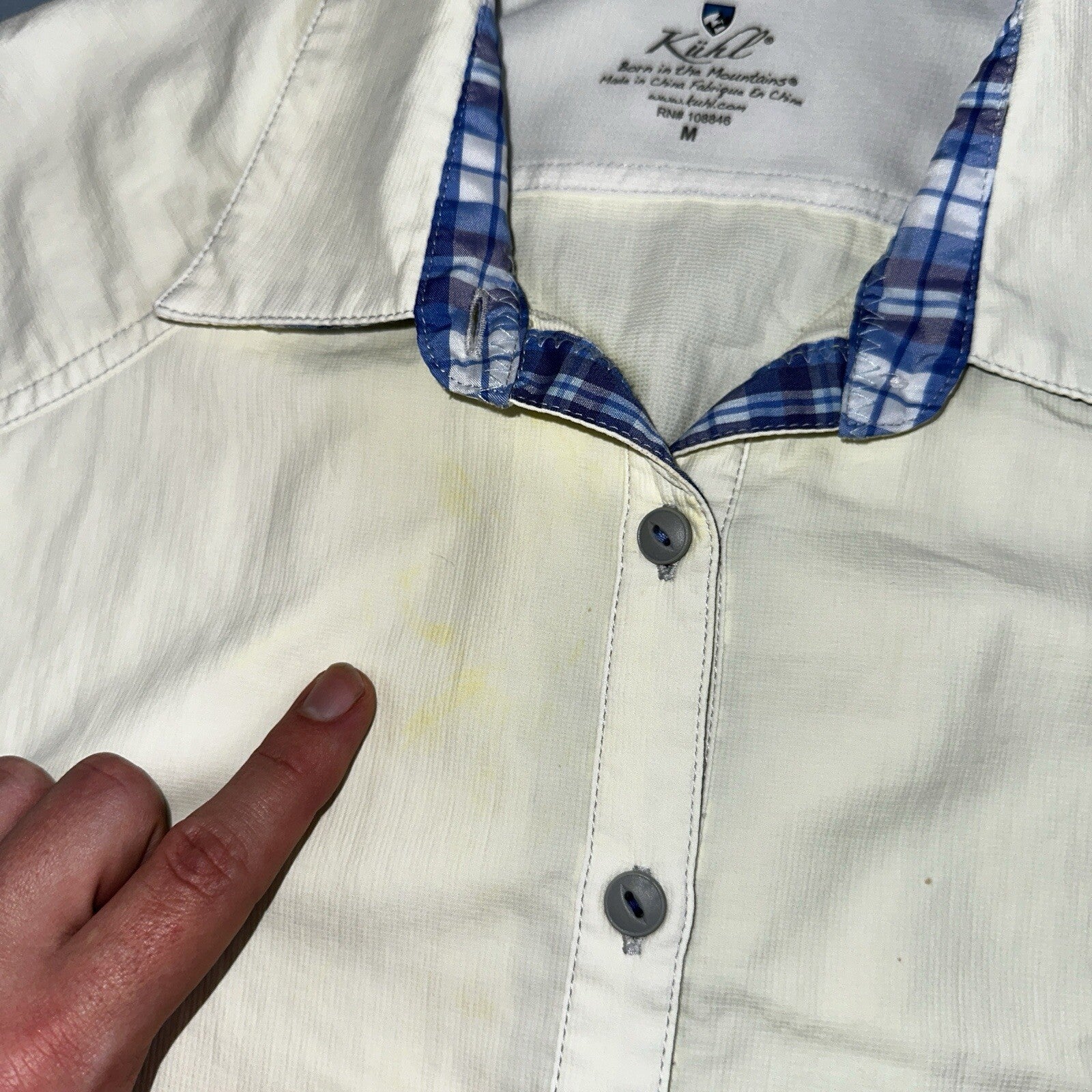 Kuhl Shirt Women's Nylon Button Up Long Sleeves Outdoor Hiking Shirt Size M