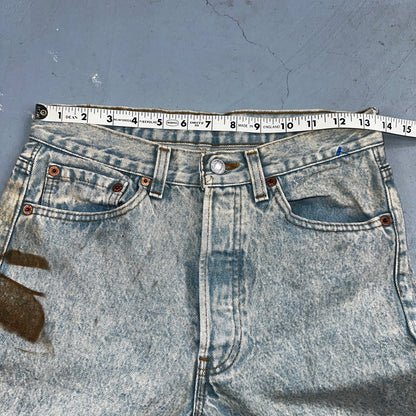 Levis 501 Vintage 90s USA XX Straight Leg Jeans Blue Light Wash 30x34 Act 27x34