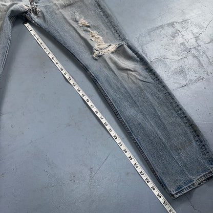 Levis 501 Vintage 80s USA XX 90s Straight Leg Jeans 33x36 Light Wash Act 30x31