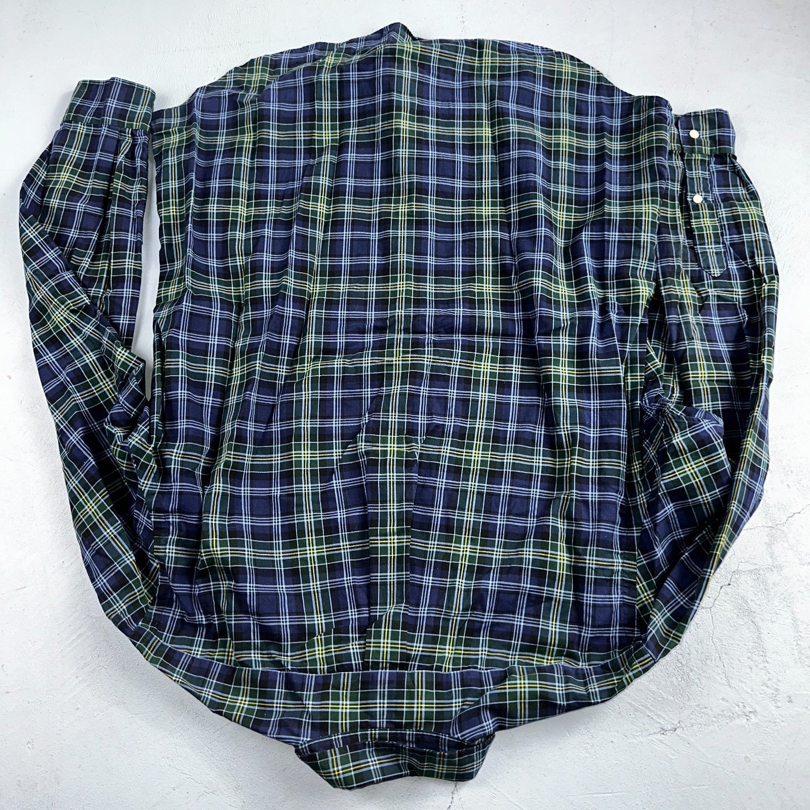 Ralph Lauren Button Up Shirt Men’s Large L Blue Green Yellow Plaid Long Sleeves