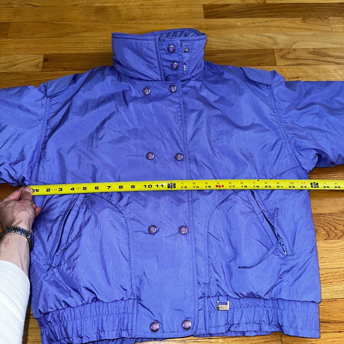Vintage Forte Puffer Jacket Snow Ski Purple 80s Mock Collar Woman's Sz 10
