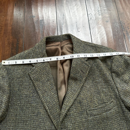 VTG Harris Tweed Sport Coat Mens 42 Scottish Wool Blazer Button Cricketer 70s