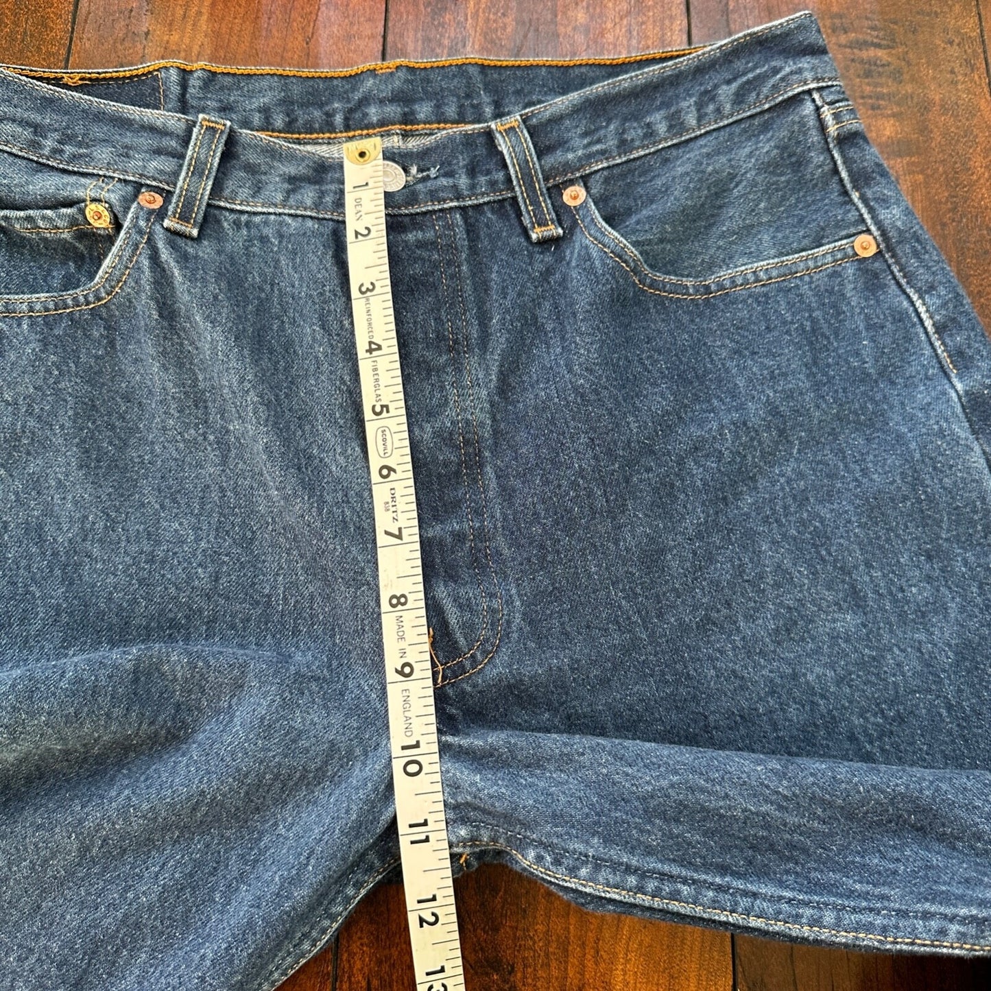 VTG Levis 501 XX Button Fly 90s USA Jeans Denim Straight Capri 34x30 Act 32x25