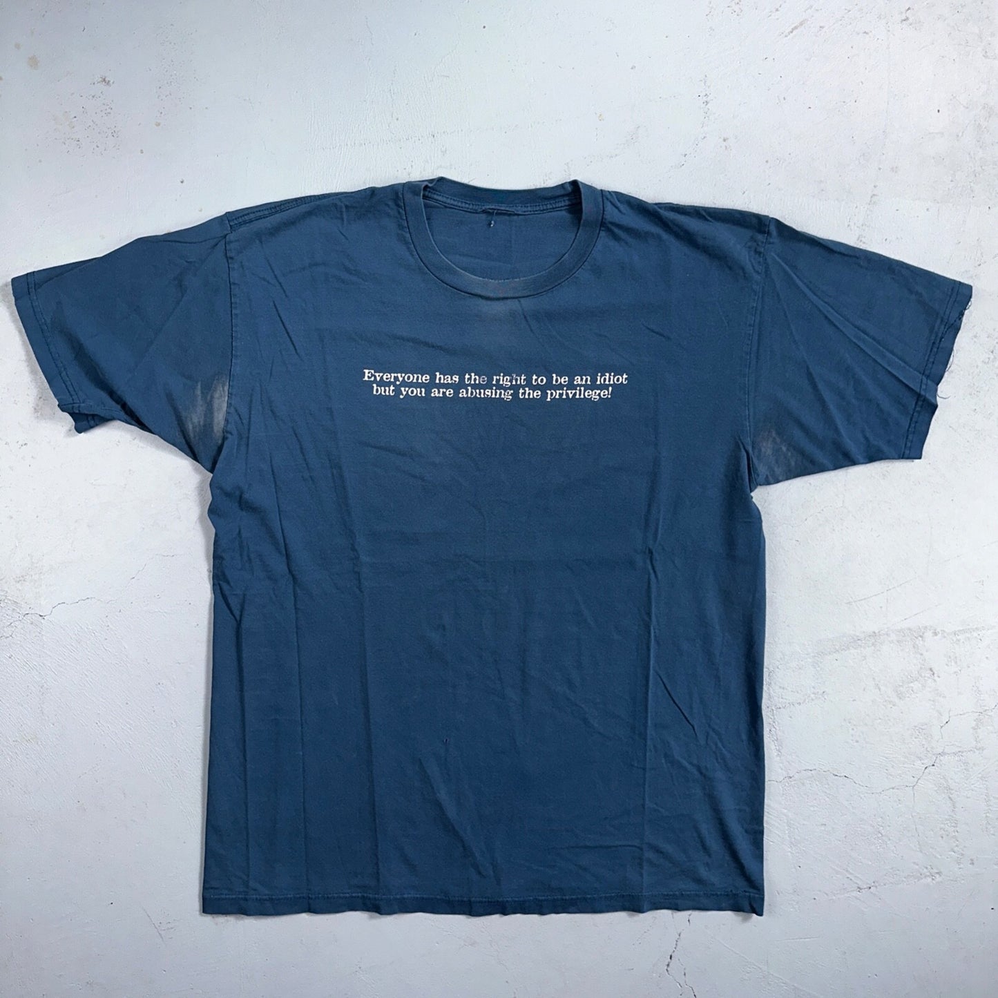 Funny Quote Idiot VTG T Shirt Y2K Text Typographic Comic Laugh Out Loud Joke